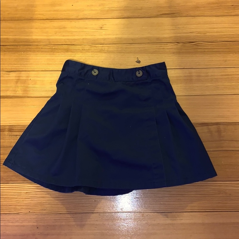 navy blue pleated skirt